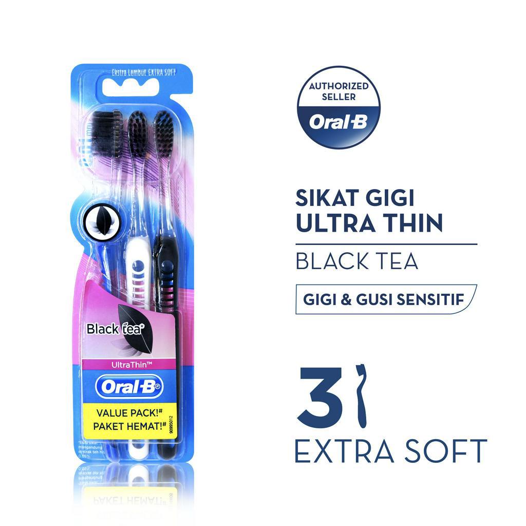 Jual Oral-B Sikat Gigi Toothbrush UltraThin Black Tea 3s [P&G ...