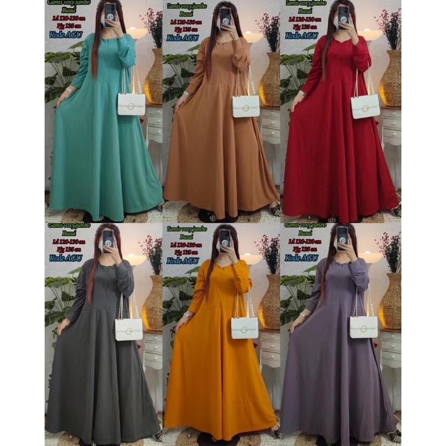 Gamis bahan voxy busui jumbo kode AGU