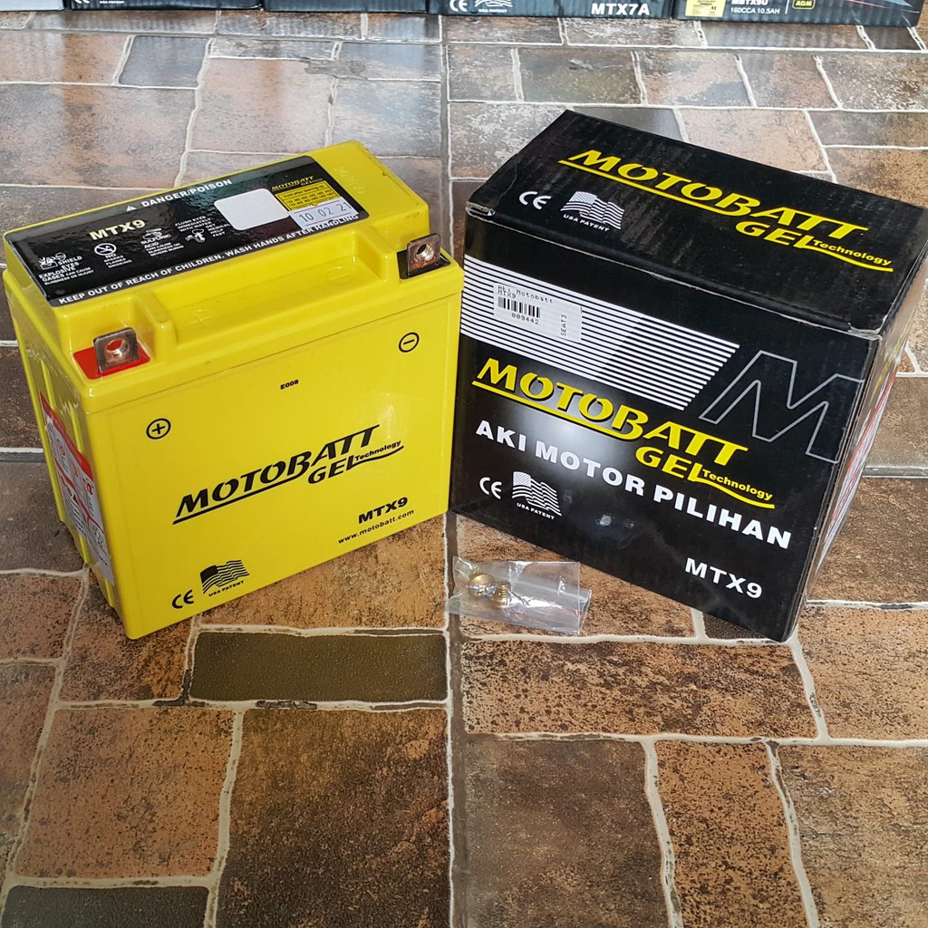 Aki Motor Accu Motobatt MTX9 Binter Mercy Vespa Excel Thunder125/250 bajaj pulsar