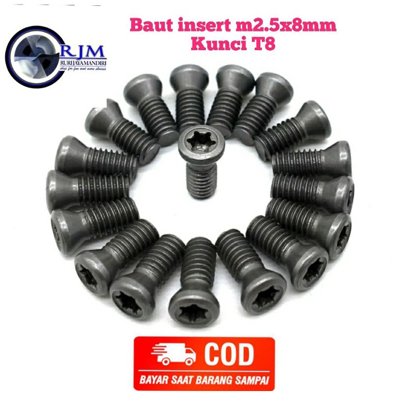 IS0196 baut holder baut facemill baut insert m2.5x0.45 8mm bukan m2 m3 m3.5 m4 m4.5 m5
