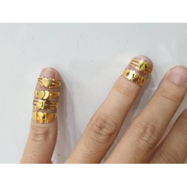 Cincin anak emas asli kadar 700 dobel bulat