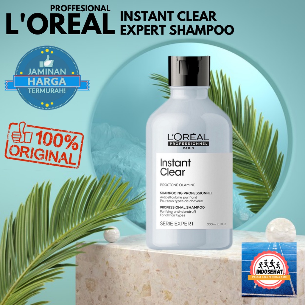 LOREAL Serie Expert Instant Clear Shampoo - Shampo Perawatan Pembersih Pelembut Kulit Kepala Rambut Ketombe 300 ml