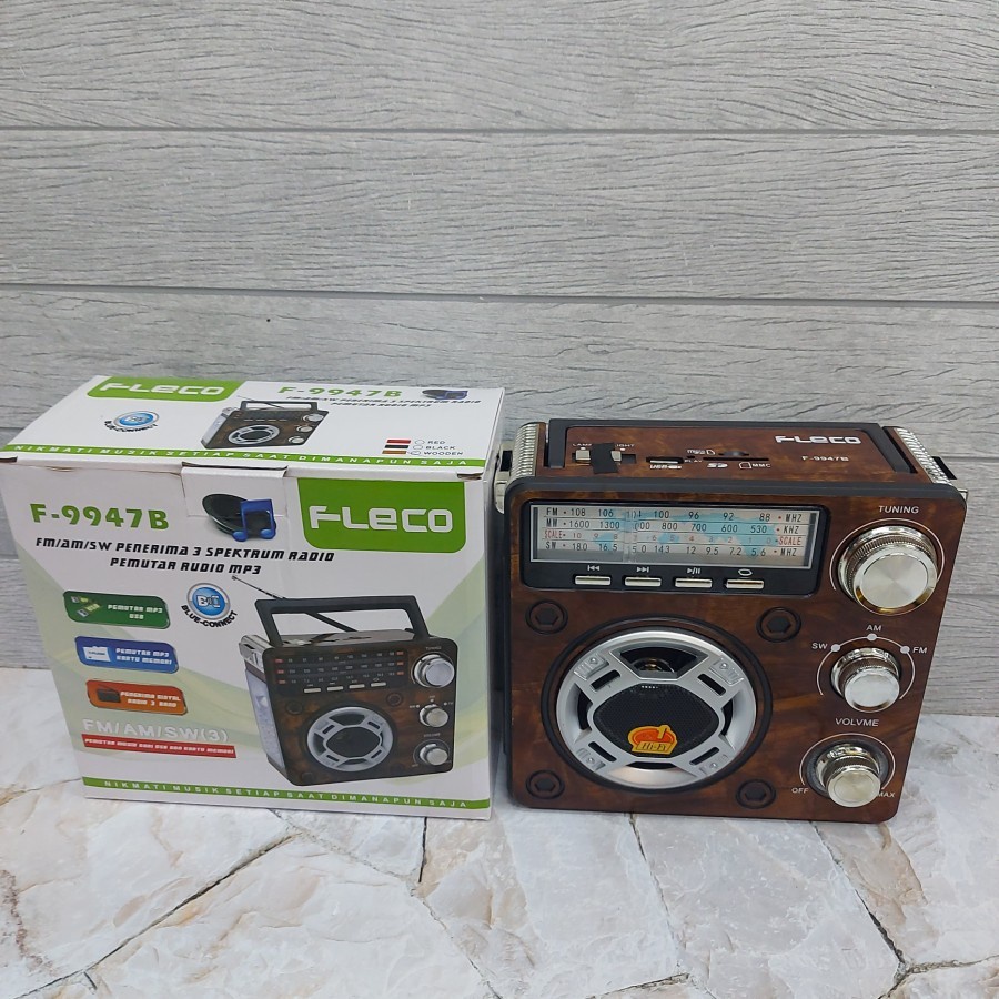 RADIO BLUETOOTH PORTABLE 3 BAND FLECO F-9947B - RADIO X-BASS COD