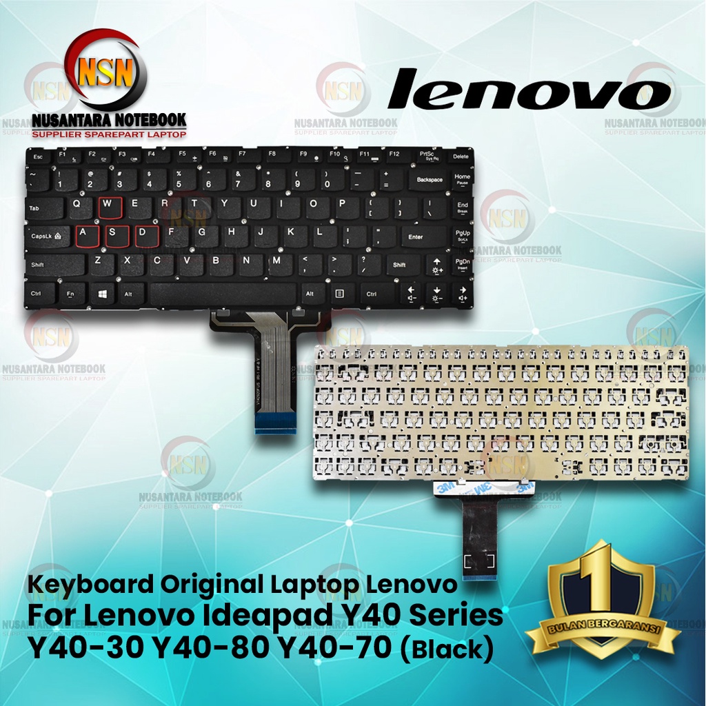 Keyboard Laptop Lenovo Ideapad Y40 Series Y40-30 Y40-80 Y40-70 Black