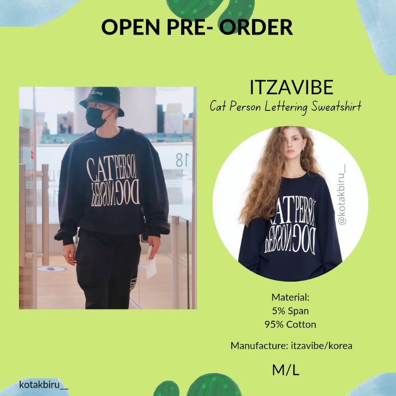 ITZAVIBE LETTERING SWEATSHIRT (100%AUTHENTIC)