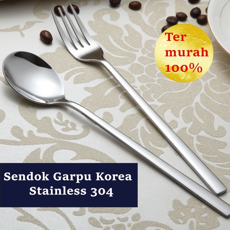 Sendok &amp; Garpu Stainless Steel Premium super tebal ganom / Alat makan stainless steel