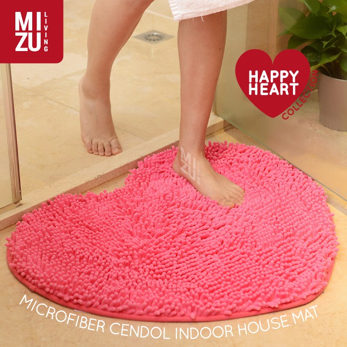 HAPPY HEART Microfiber Indoor Mat Keset Cendol Tebal Dalam Rumah Serbaguna Anti Slip Kamar Mandi