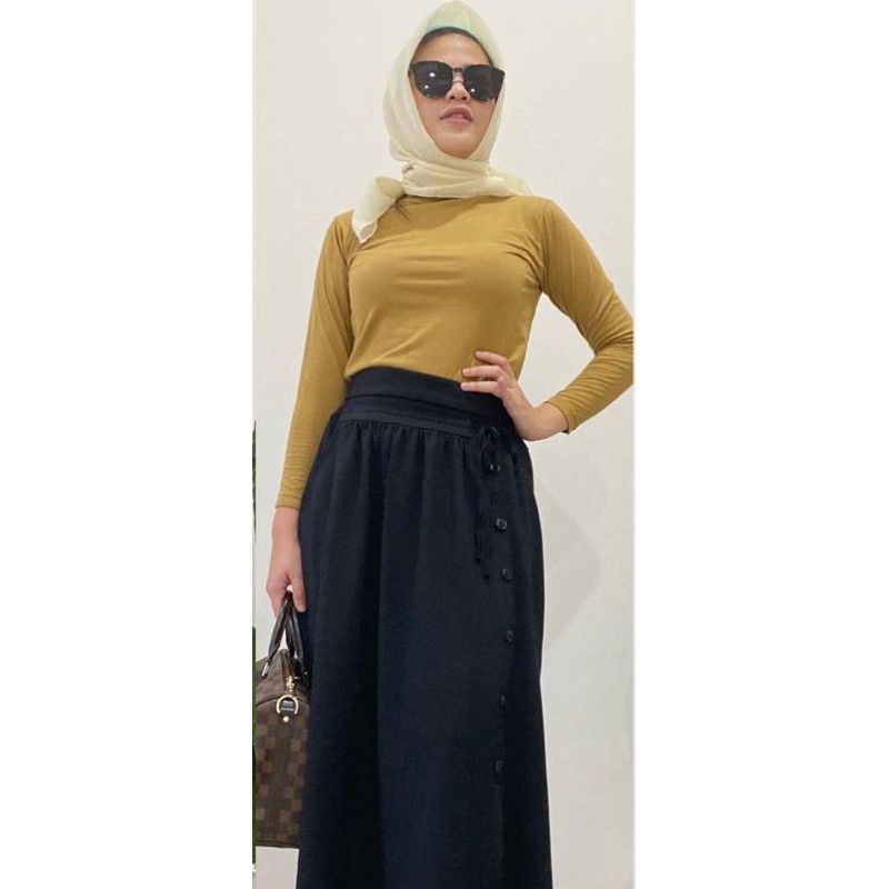 PROMO MANSET BADAN POLOS TEBAL ADEM TURTLENECK BAHAN KAOS TIDAK LICIN-CARAMEL