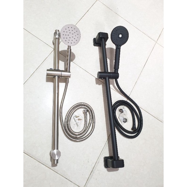 Shower tiang full stainless 304 hitam / dof anti karat