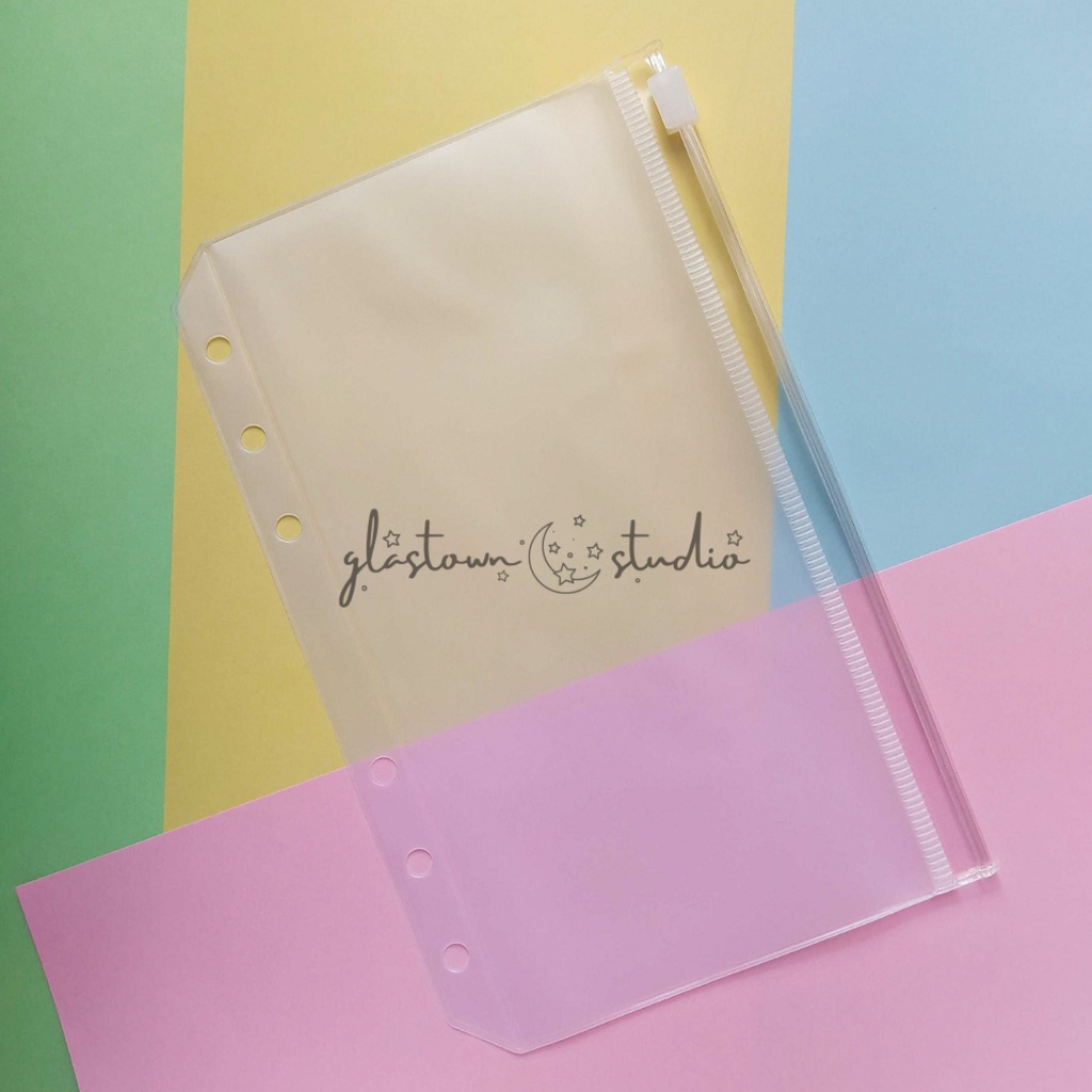 

A6 Transparent Zipper 6 lubang