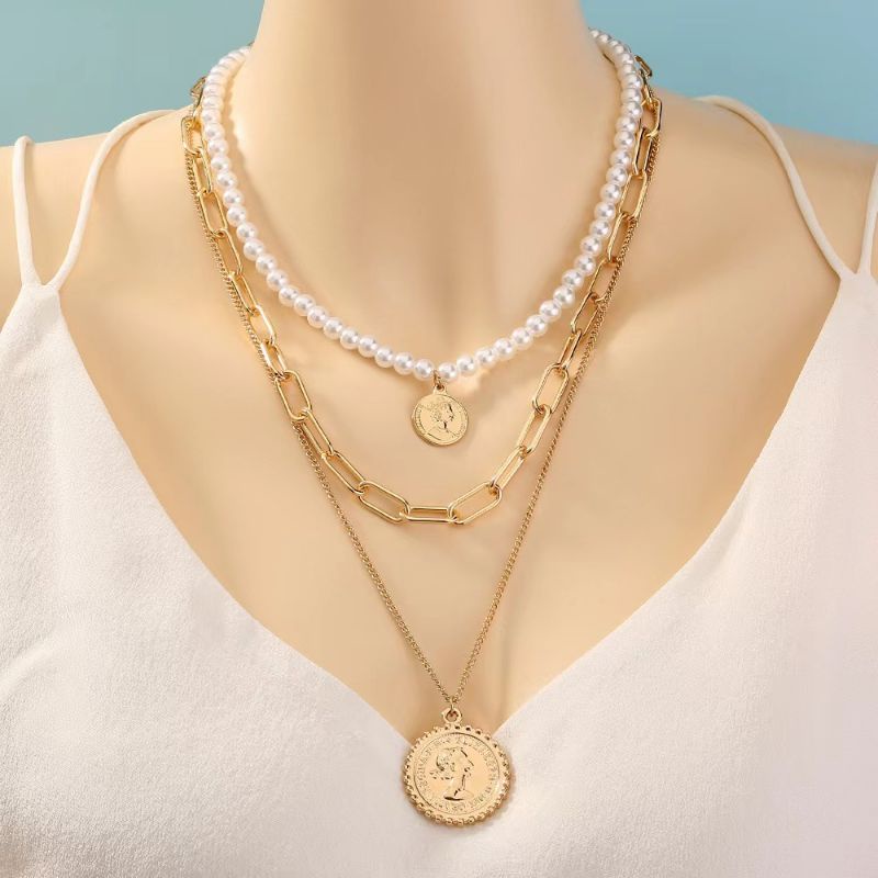 KALUNG 3 LAYER PEARL CHAIN VINTAGE GOLD AI0198