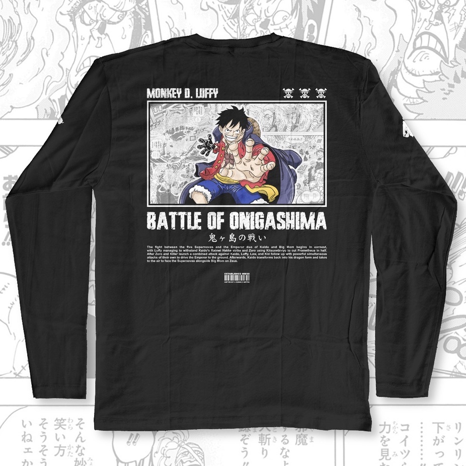 Longsleeve Luffy Onigashima Anime Manga One Piece Premium Unisex