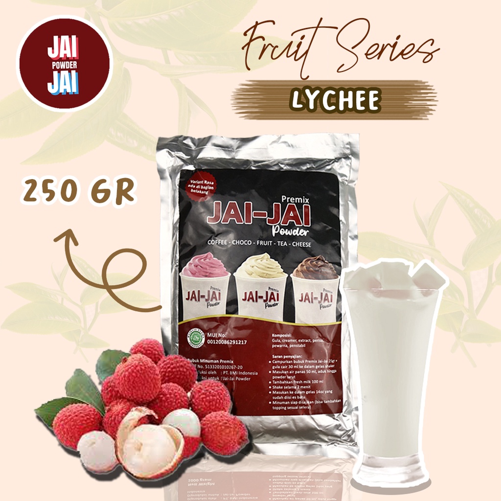

Bubuk Minuman 250gr - LYCHEE - Jai Jai Powder