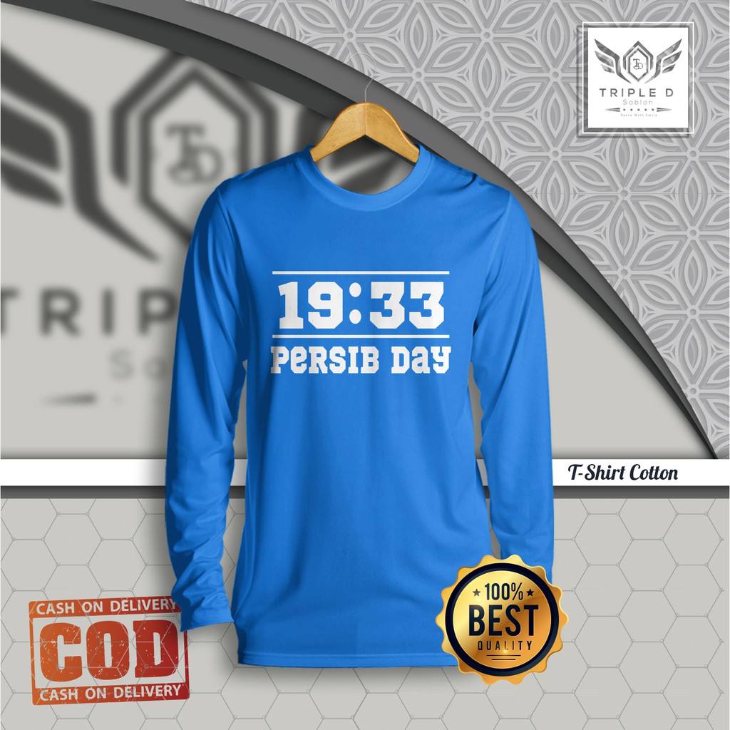 Kaos Distro pria wanita Bola Jogging 1933 Persib Day (Lengan Panjang) Triple D