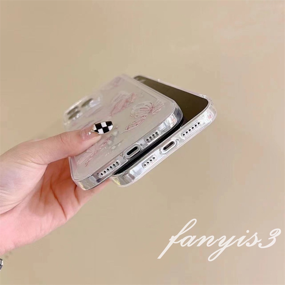 Compatible For iPhone 14 13 12 11 Pro Max XS Max XR X XS 8 7 6s 6 Plus SE 2020 Kompatibel Untuk Fantasi Awan Kupu-Kupu Fleksibel Phone Case Transparan TPU Soft Cover