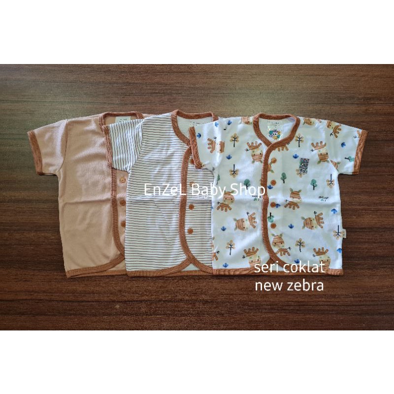 NOVA Size S M L Bulan Baju Tangan Pendek seri Coklat / Baju Baby / SNI