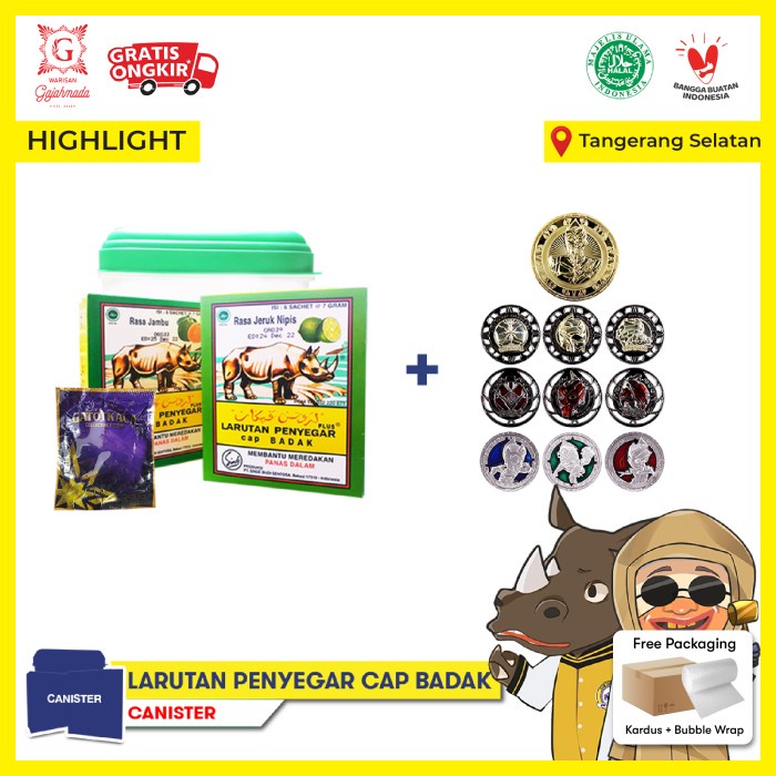 

Larutan Penyegar Cap Badak Sachet edisi KOIN GATOTKACA - free Canister (BERKUALITAS)