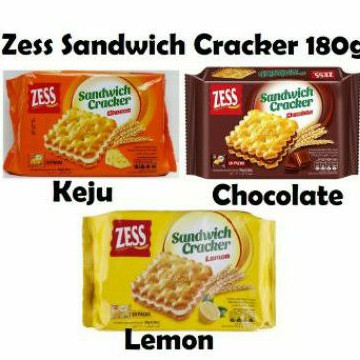 

Zess Sandwich Cracker biskuit KEJU/ COKLAT / LEMON ( 10 packs) 180gr