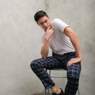  OOTD  Ezy Trousers Slimfit Navy Celana  Pria  Shopee 