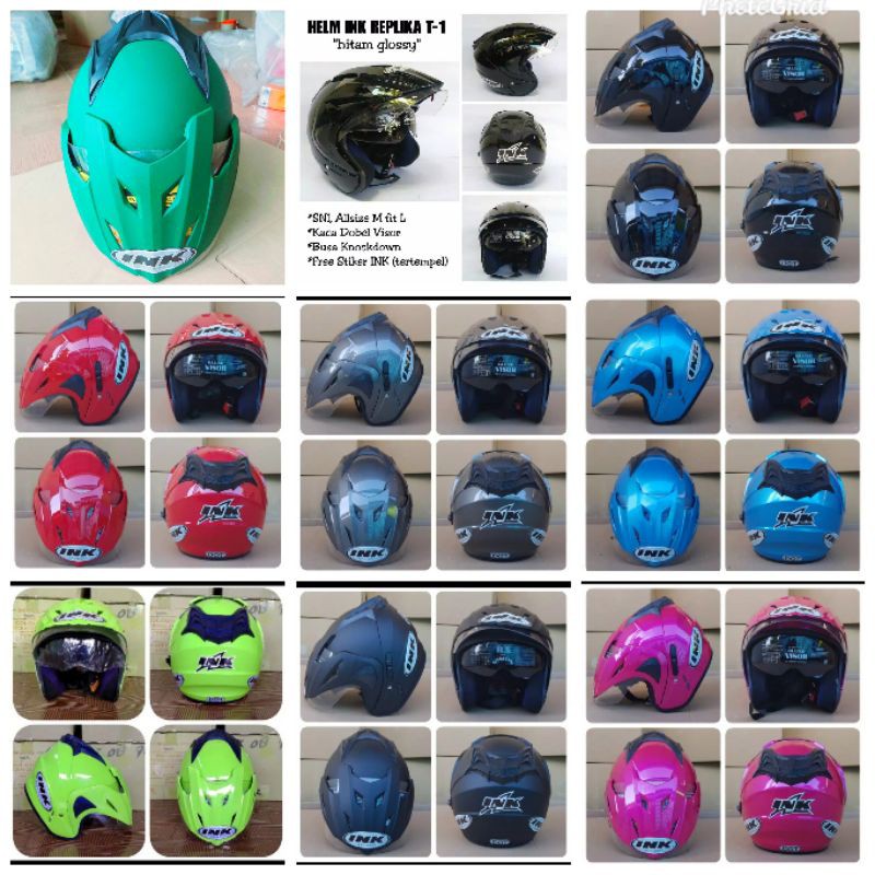 Helm JP8 DOUBLE  VISOR  untuk dewasa FREE PACKING BOX