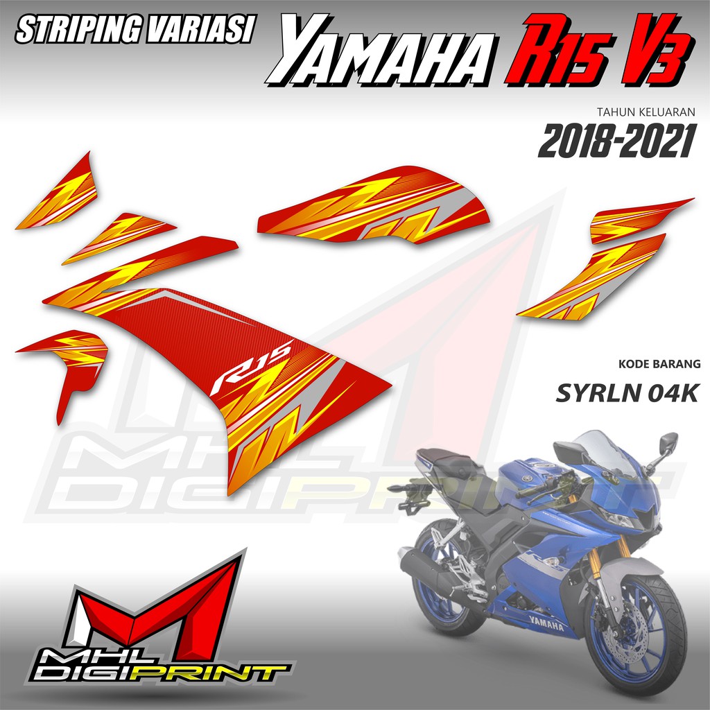 STRIPING VARIASI YAMAHA R15 V3 - STIKER R15 V3 - SYRLN 04