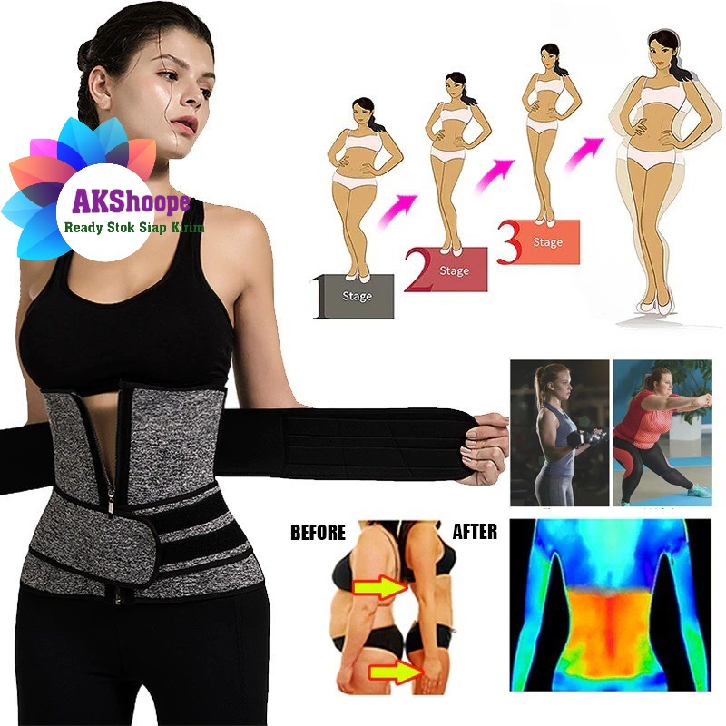 Korset Pelangsing Membakar Lemak Korset Double Strap Waist Belt Trimmer SOLANIA