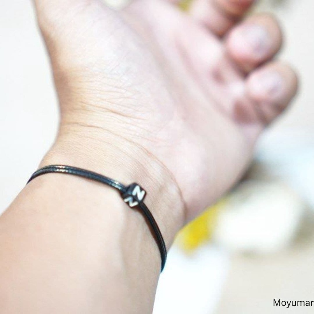 GELANG INISIAL (DADU double slide ) / gelang initial 1 HURUF TALI ANTI AIR PARACORD BRACELET | gelang persahabatan / gelang nama-3