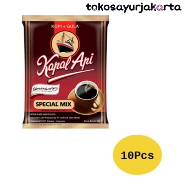 

Kopi Kapal Api Hitam + Gula 25 gram - 10 Pcs