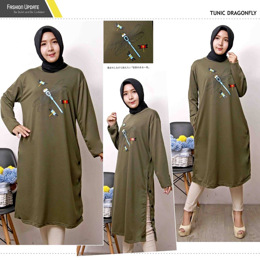 COD TUNIK DRAGONFLY XXL FASHION  ATASAN WANITA MUSLIMAH