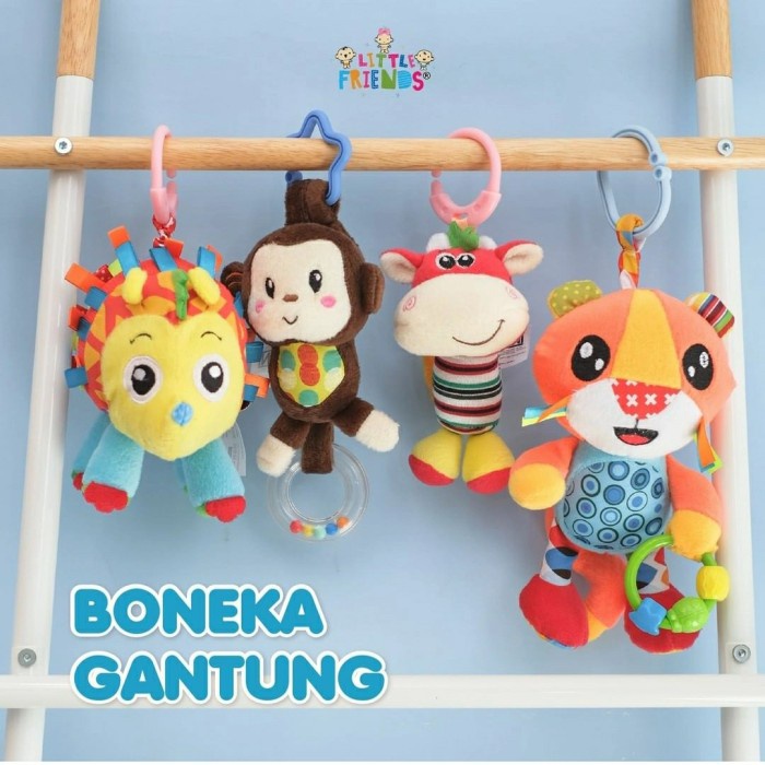 LITTLE FRIENDS Boneka Gantung Rattle Mainan Bayi Gantungan Stroller