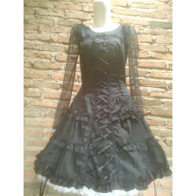 BLACK LOLITA DRESS BRAND BODYLINE JAPAN