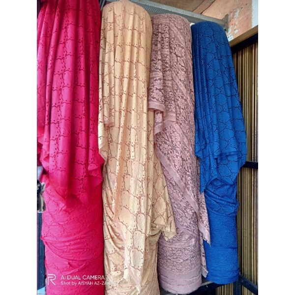 Brokat MOTIF KERANG import (harga tertera per 0.5 meter) full katun/tebal/lembut