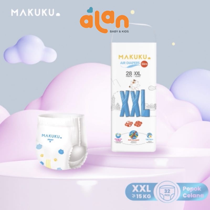 MAKUKU Air Diapers Slim Pants XXL28 - Popok Celana Bayi