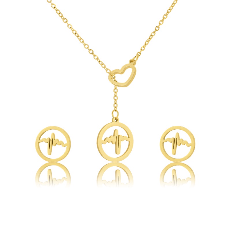 Baja Titanium kalung wanita EKG stainless steel kalung sederhana all-match trendi leher ornamen akse