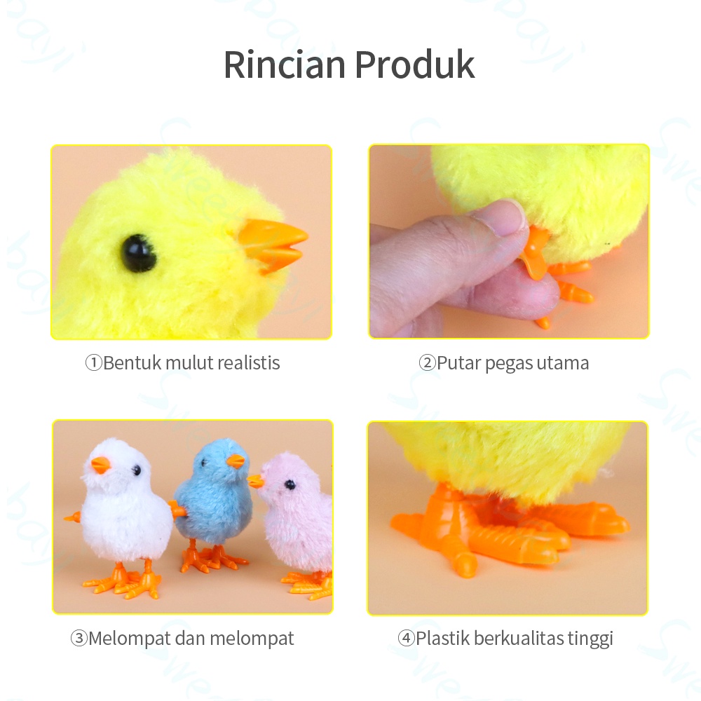 Sweetybayi Mainan anak ayam plush toy  tidak perlu baterai mainan bayi