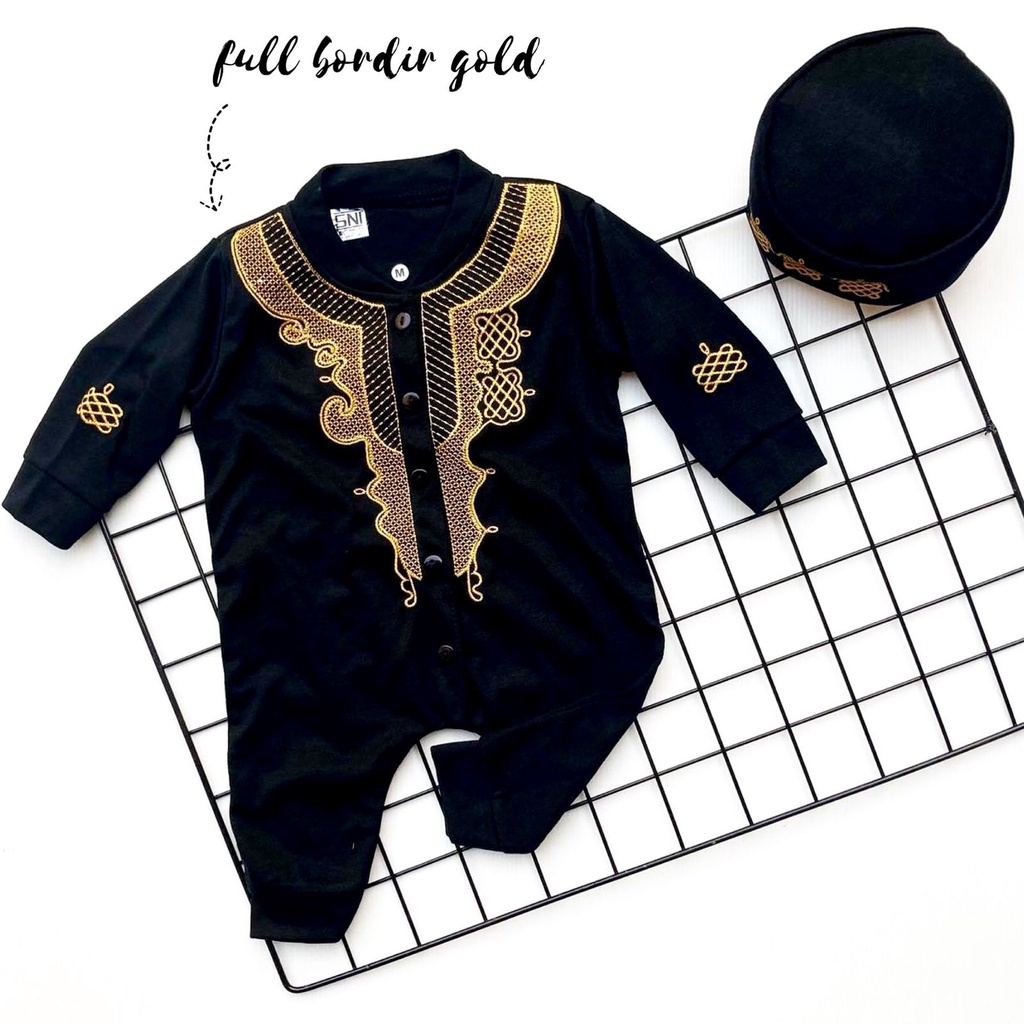 KOKO SHORBAN SET baju peci selendang 100% cotton / SARKOCI / BLACK PANTHER koko romper anak koko bayi koko anak baju muslim anak baju aqiqah