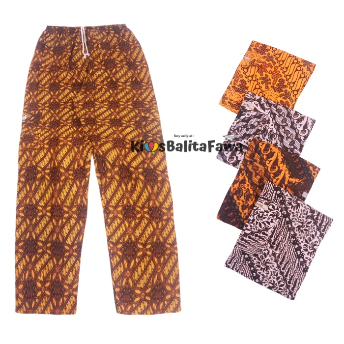 Celana Boim Batik Remaja / Pants Pakaian Betawi Pangsi Size Kecil ABG Laki-Laki Harian Katun Panjang