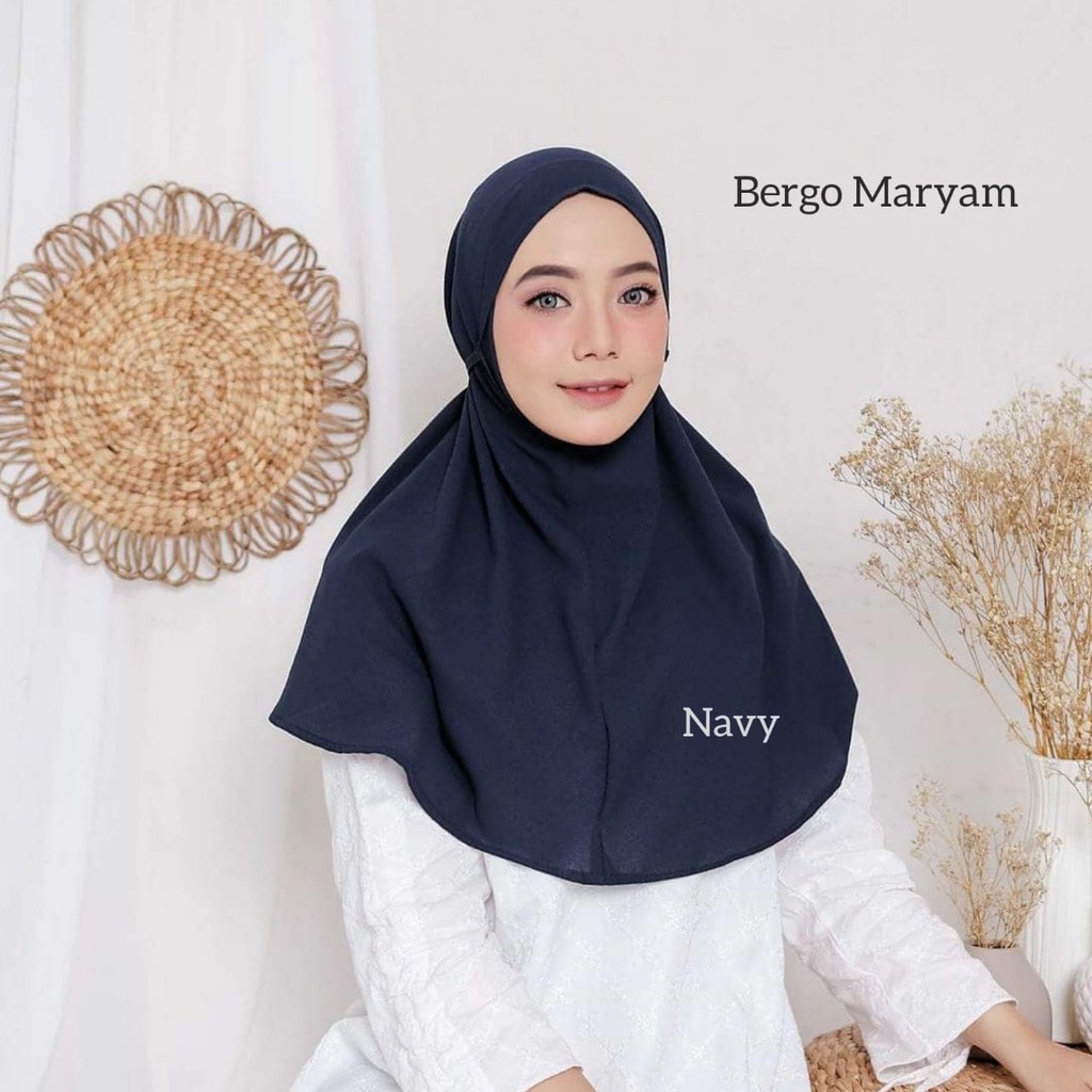 Bergo Maryam Woolpeach Non Ped Jilbab Instan Maryam Medium Wolfis