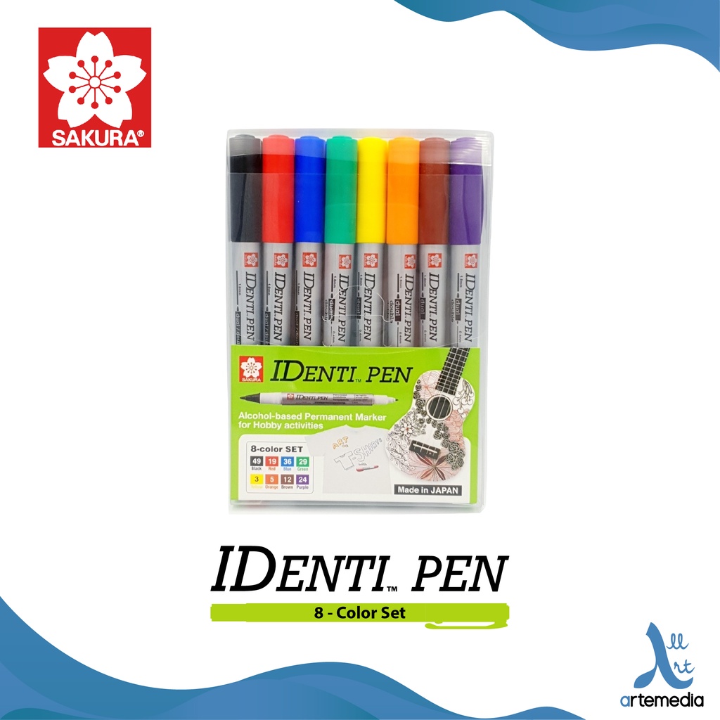 

Sakura IDenti Pen Dual Point Set 8 Permanent Marker Spidol Warna Permanen