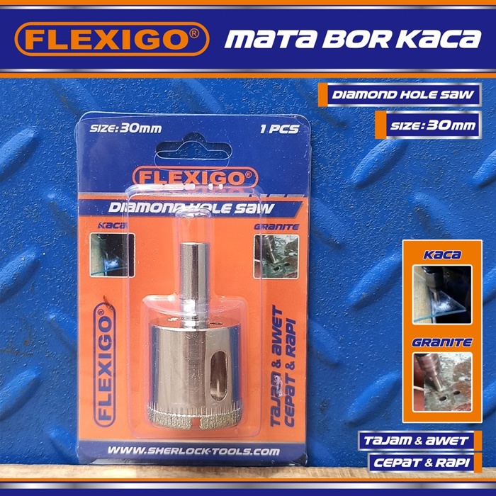 Mata Bor Kaca &amp; Granite uk. 30 mm Original Flexigo Diamond Hole Saw