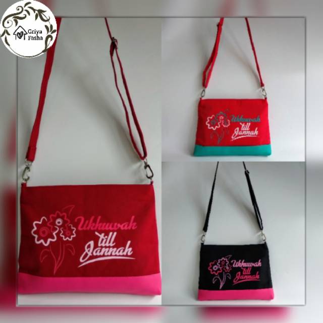 "Ukhuwah" Slingbag Inspiratif Muslimah/ Tas Wanita Muslimah/ Looketme