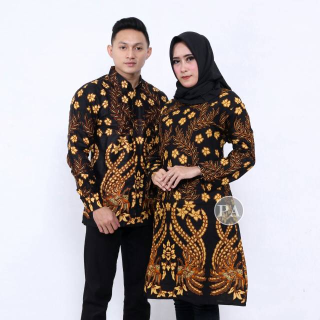 BAJU COUPLE BATIK - ATASAN SARIMBIT LENGAN PANJANG - BATIK COUPLE TERBARU BAHAN ADEM TUNIK BATIK