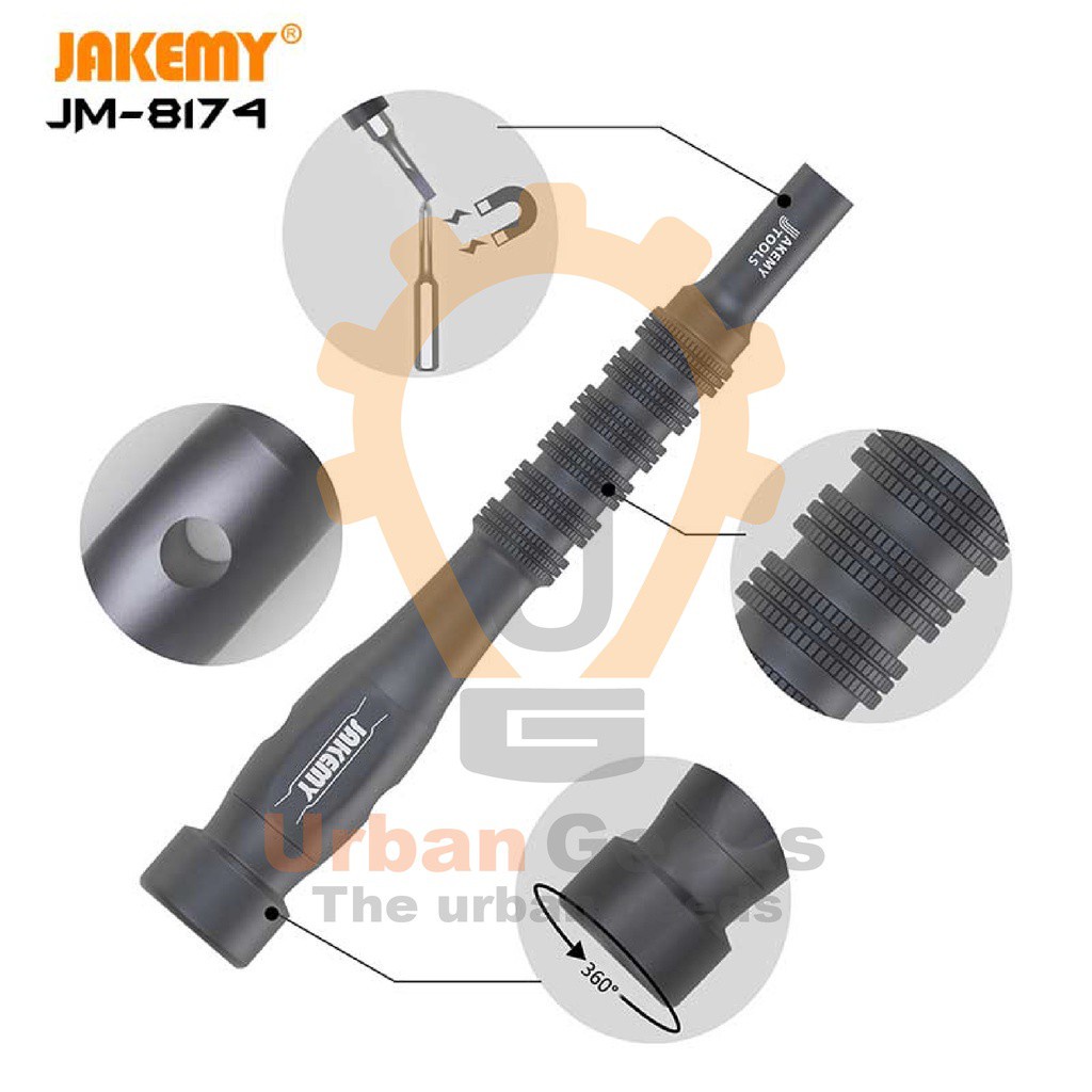 Obeng Set Hp Torx Lubang Tengah JM-8174 45 in 1 Hitam Original Jakemy