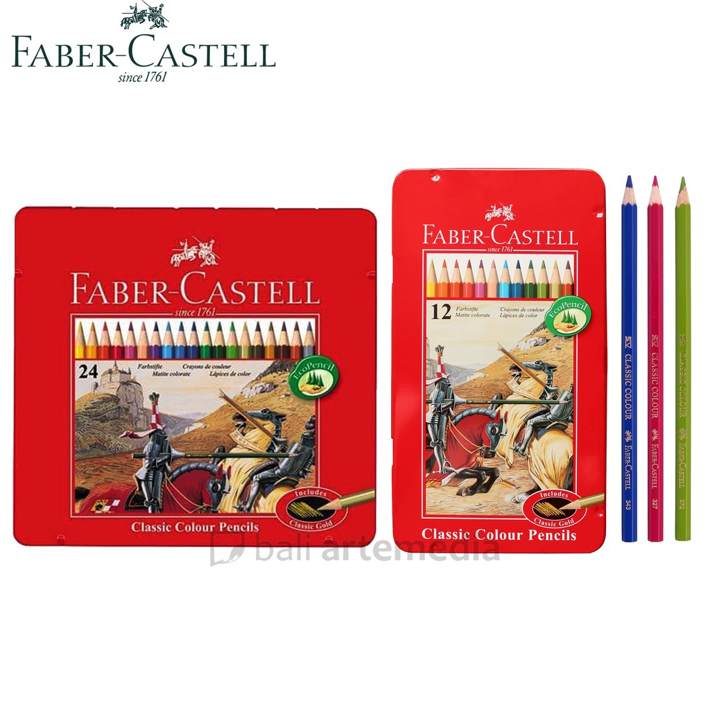 Faber Castell Classic Colour Set 12/24 Tin Case