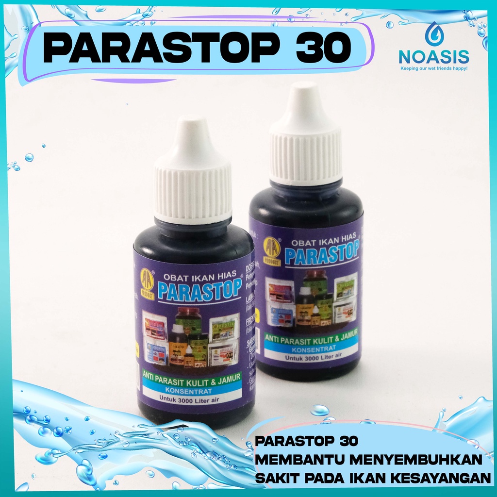 OBAT BIRU IKAN PARASTOP 30ML ANTI PARASIT KULIT DAN JAMUR KONSENTRAT