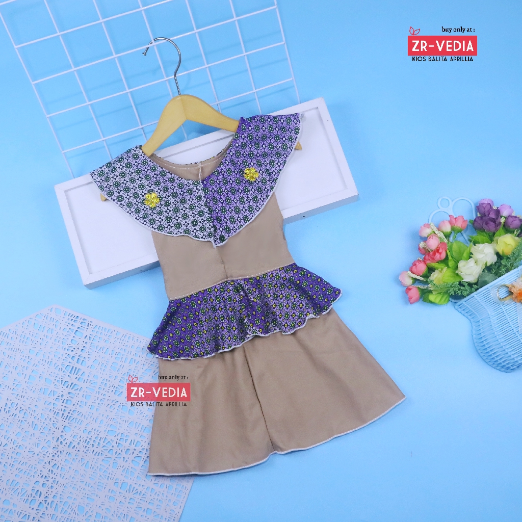 Dress Helen Bayi 3-12 Bulan  / Dres Baby Anak Perempuan Baju Pesta Brukat Yukensi Murah Harian Adem