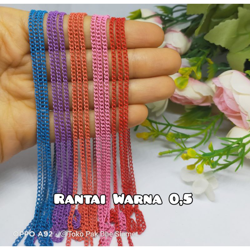 Rantai Warna 0,5 Mini 5 Meter 1 meter Rantai Bros Rantai Gelang Mini