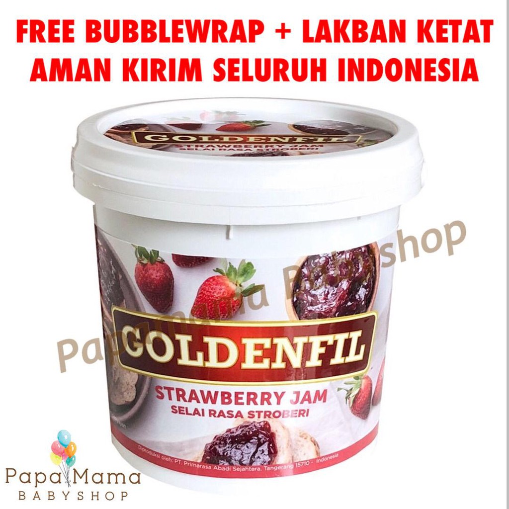 Goldenfil Strawberry dan Goldenfil Blueberry Jam 1KG Fresh Real Fruit Segar Smoothies ALL RASA
