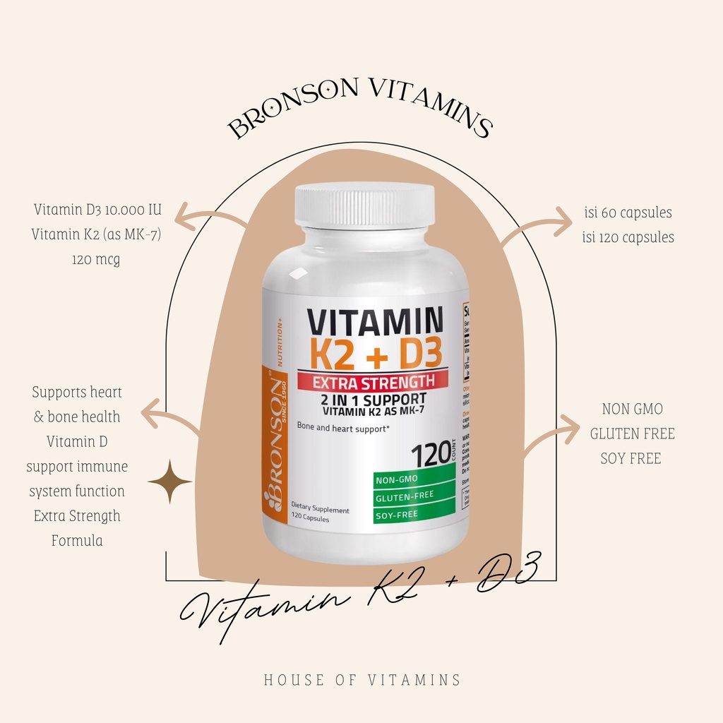 Bronson Vitamin K2 D3 10000 IU Extra Strength