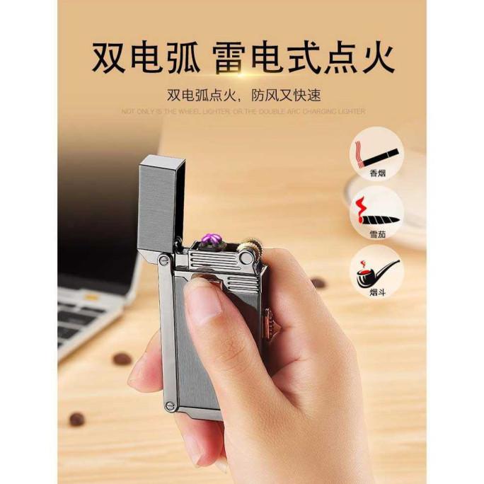 Korek Api Gas dan Elektrik Pulse Plasma Arc Lighter 2 in 1 - AB007 -